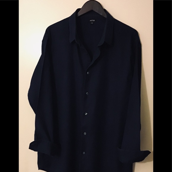 “APT 9” Men’s Navy Long Sleeve Shirt - Picture 3 of 4